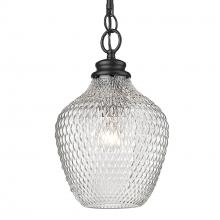  1088-M BLK-CLR - Adeline Medium Pendant in Matte Black with Clear Glass Shade